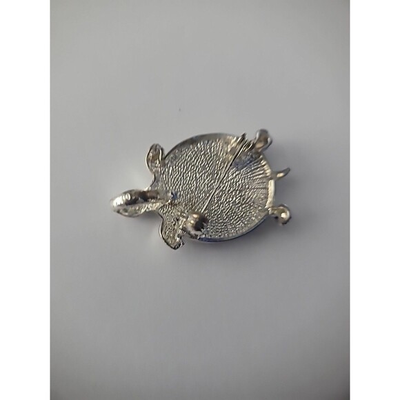 Vintage Brooch Turtle Shell Silver Tone Reptile Jewelry Costume - Picture 5 of 10